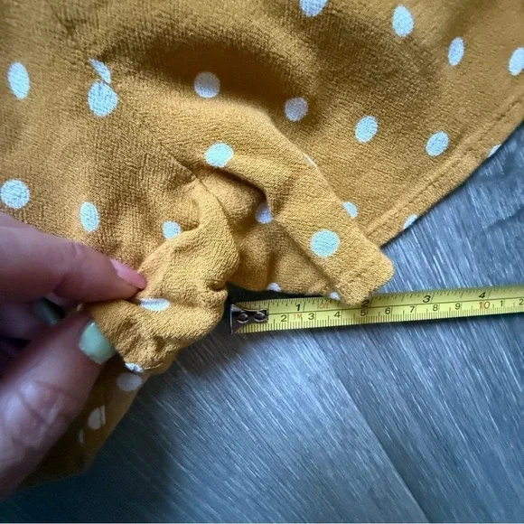 American Eagle Outfitters Mustard Polka Dot Romper - Picture 8 of 13
